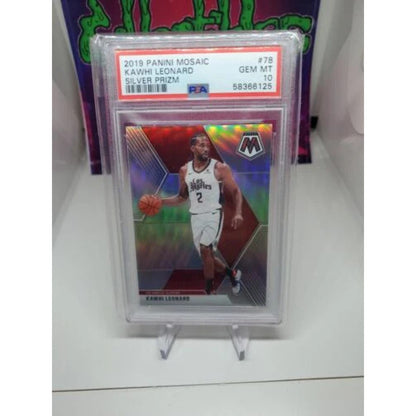 2019 Panini Mosaic - KAWAI LEONARD - Silver #78 - SAN ANTONIO SPURS PSA 10 Pop