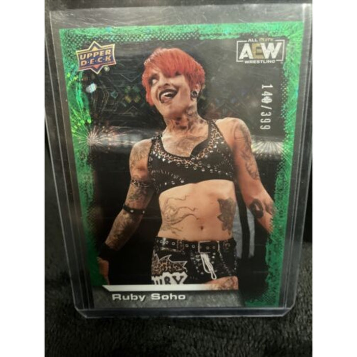 2022 Upper Deck AEW #29 Ruby Soho Green Pyro /399 Pack Fresh New Str8 2 Sleeve