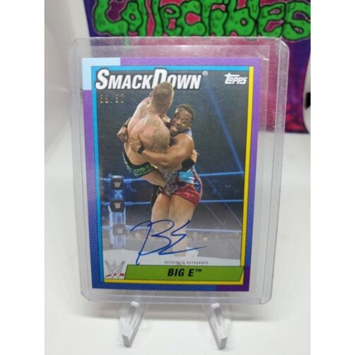 2021 Topps Heritage WWE Big E On-Card Auto #39/50 SP