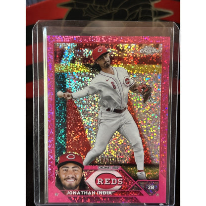 JONATHAN INDIA 2023 TOPPS CHROME PINK SPECKLE REFRACTOR #258/350 - Pack Fresh M