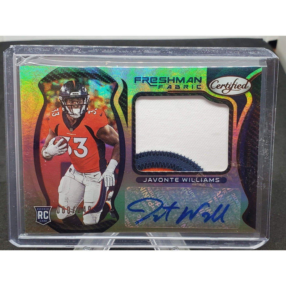 2021 Panini Certified - Freshman Fabric Mirror Signatures Javonte Williams #215
