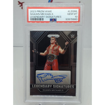 SHAWN MICHAELS 2023 PANINI PRIZM WWE LEGENDARY AUTOGRAPH SP AUTO PSA 10 GEM MINT