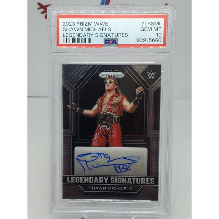 SHAWN MICHAELS 2023 PANINI PRIZM WWE LEGENDARY AUTOGRAPH SP AUTO PSA 10 GEM MINT