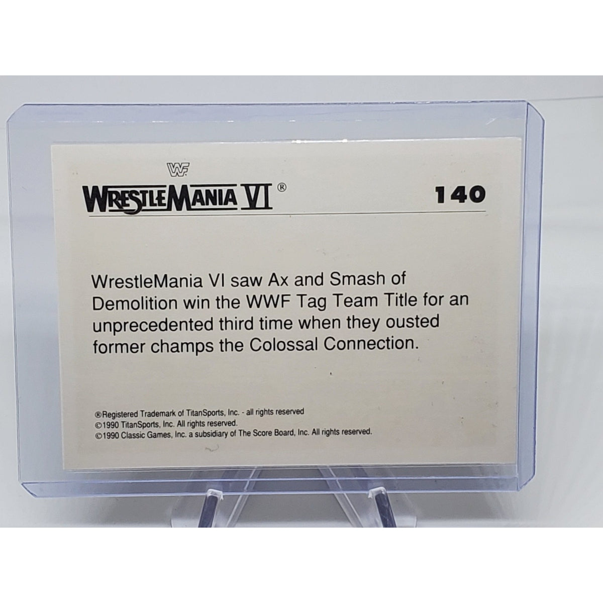 1990 Classic WWF - The History of Wrestlemania #140 AX & SMASH DEMOLITION