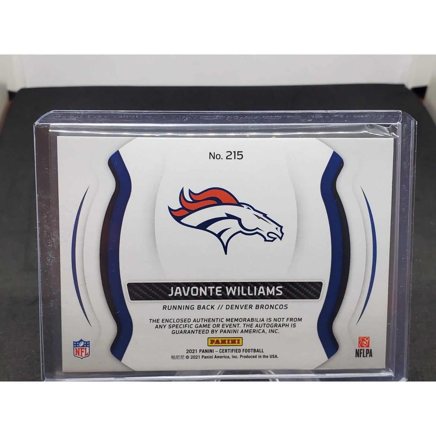 2021 Panini Certified - Freshman Fabric Mirror Signatures Javonte Williams #215