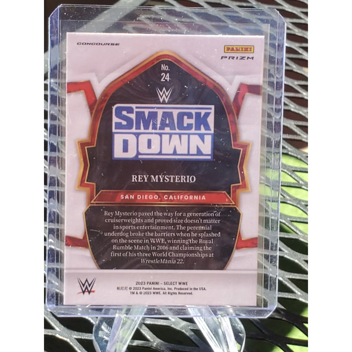 2023 Select WWE Prizms Red and Blue Prizm #24 Rey Mysterio