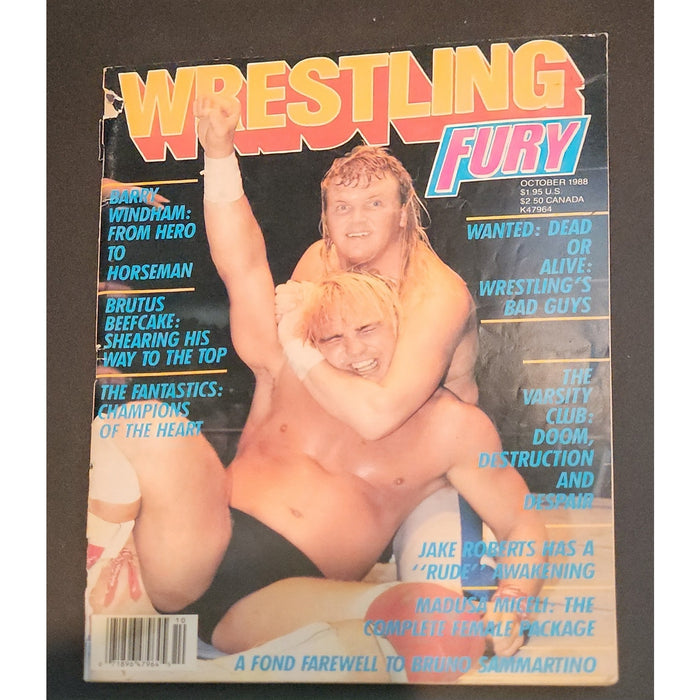 Wrestling Fury Magazine October 1988 Barry Windham and Bobby Eaton Cover