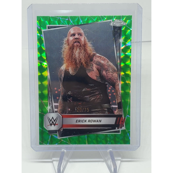2025 Topps Chrome WWE Erick Rowan #49 Neon Green Geometric Refractor 20/75