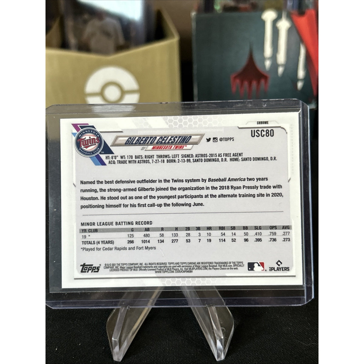 2021 Topps Chrome Update Purple Holo USC80 Gilberto Celestino RC / Pack Fresh