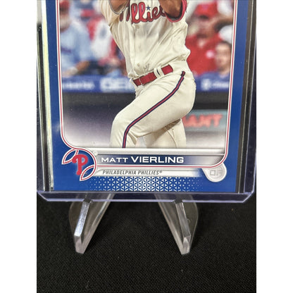 MATT VIERLING 2022 TOPPS BASEBALL SERIES 1 BLUE BORDER PARALLEL RC #316 B-16
