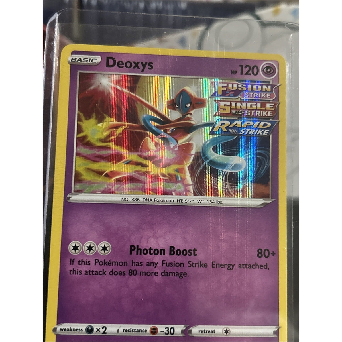 Deoxys 120/264 Swsh08: Fusion Strike Holo - Top Loaded - Pack Fresh New