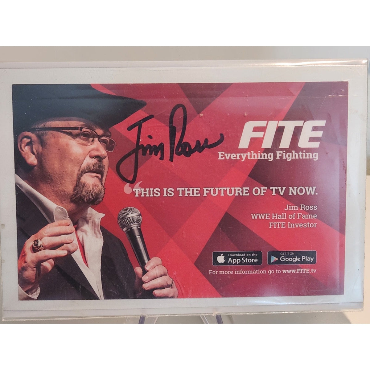 AEW Jim Ross Good Ole Jr Wrestling Autographed Promo Photo Signed 4 x 6 WWF WWE