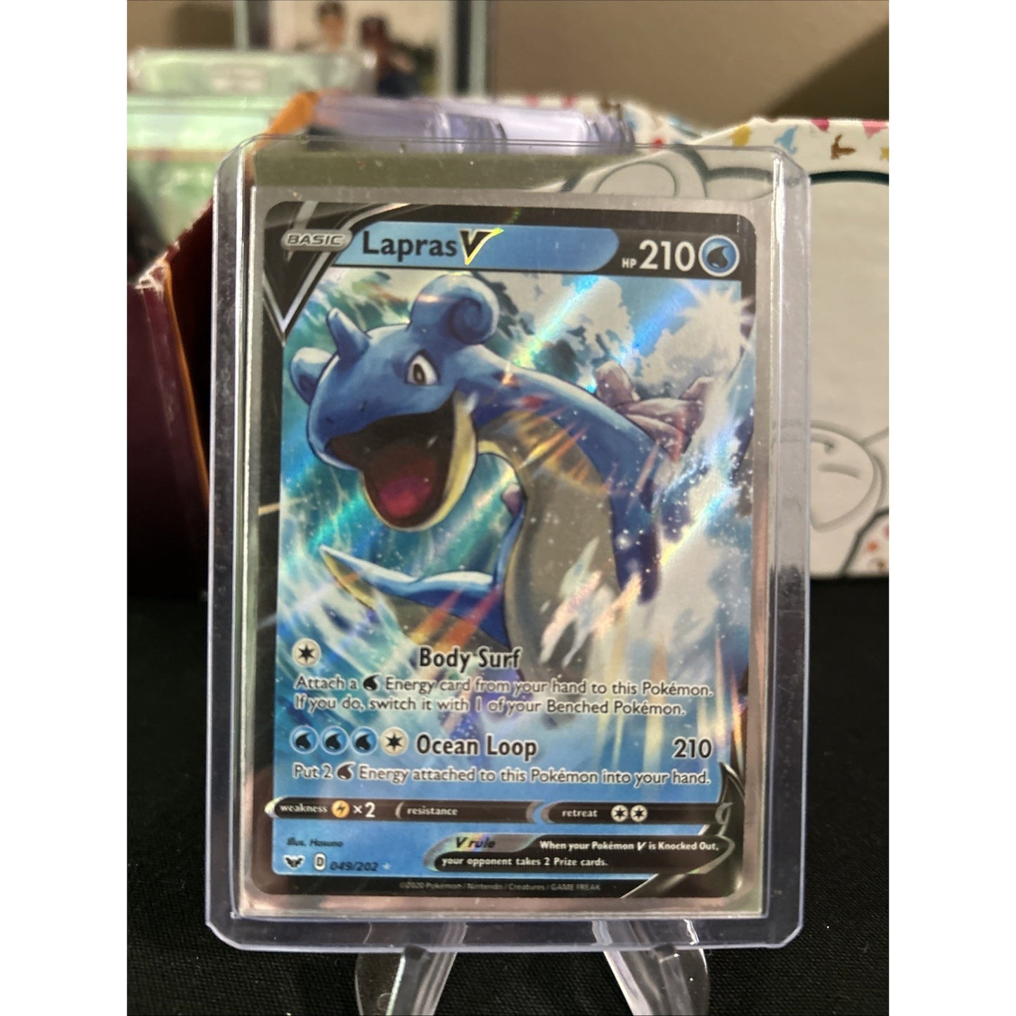 Lapras V 049/202 Swsh01: Sword & Shield Holo - Top Loaded - Pack Fresh New