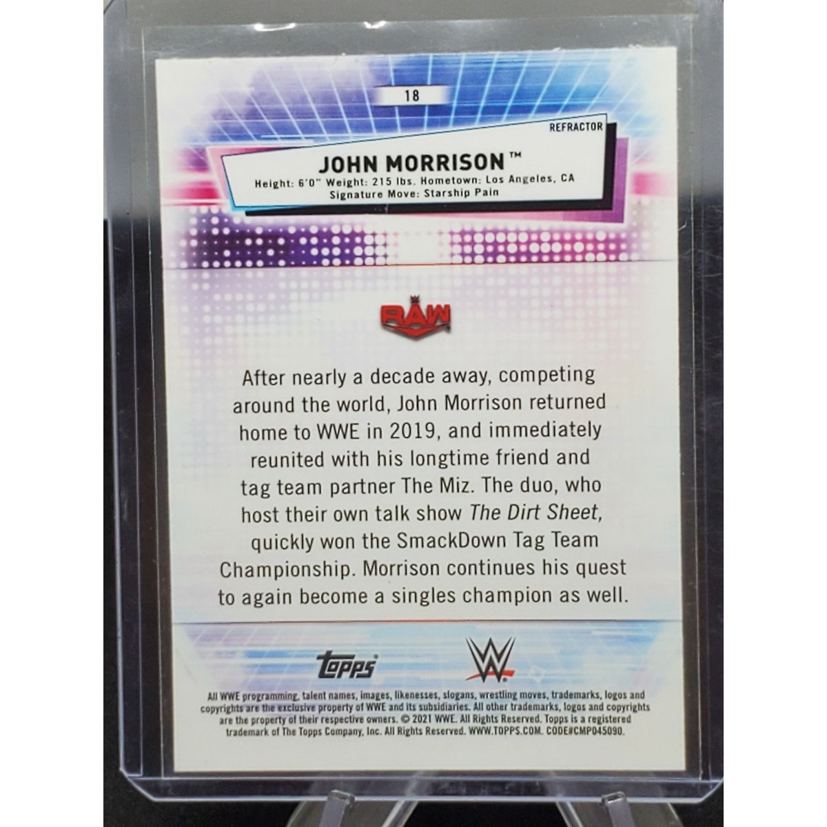 2021 Topps Chrome WWE John Morrison #18 Refractor wrestling card