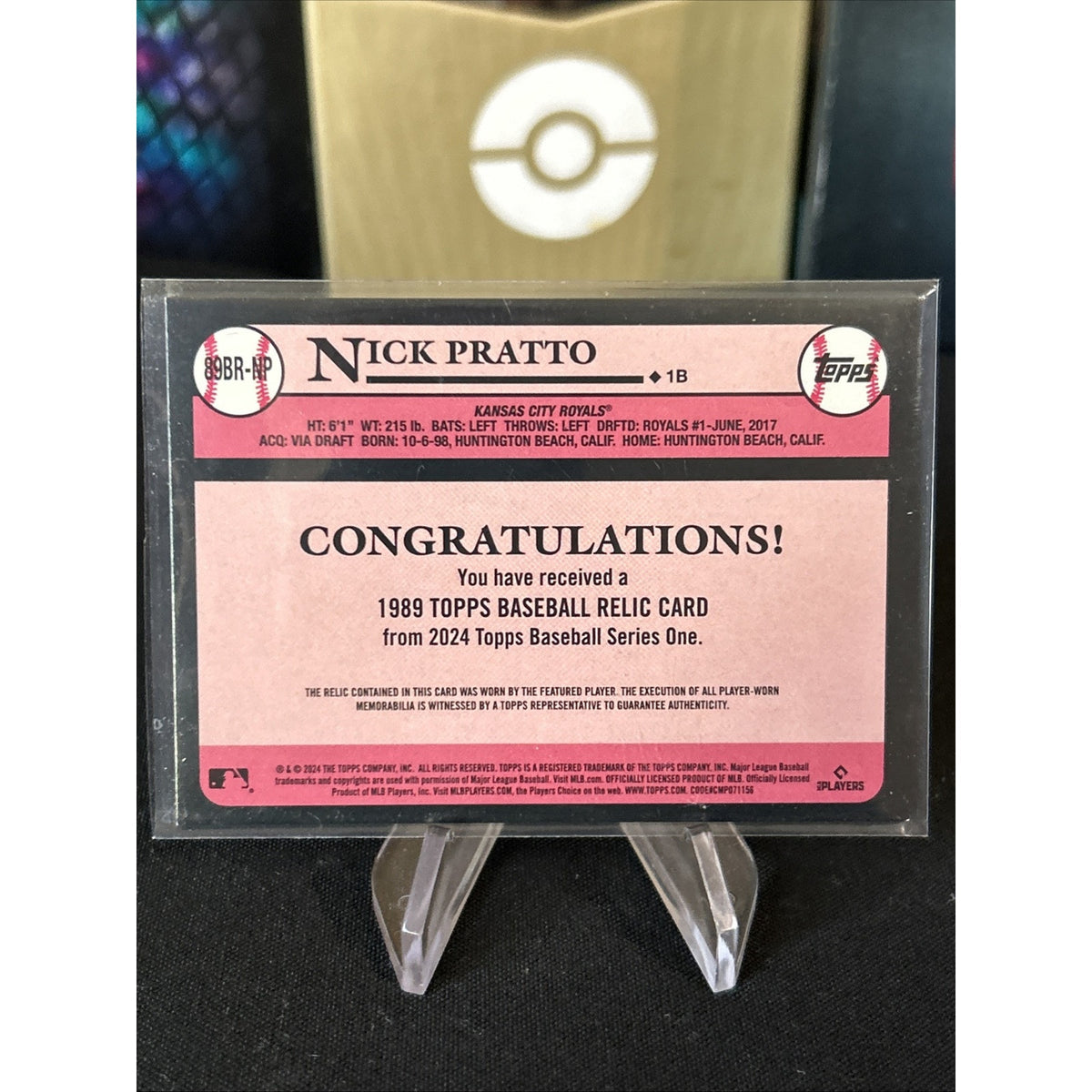 2024 Topps Series 1 - 1989 Topps Relics #89BR-NP Nick Pratto (MEM) / Pack Fresh
