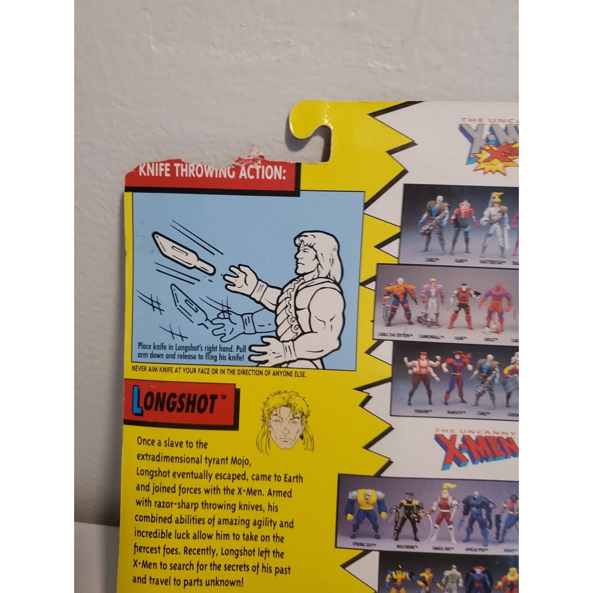Toybiz Marvel's Uncanny X-Men Vintage Longshot 1993 5" Action Figure Knife Throw