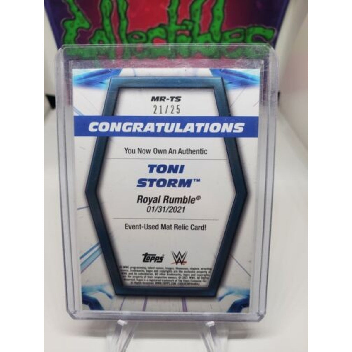 2021 TOPPS WOMEN'S DIVISION ROYAL RUMBLE Toni Storm Authentic Mat Relic #21