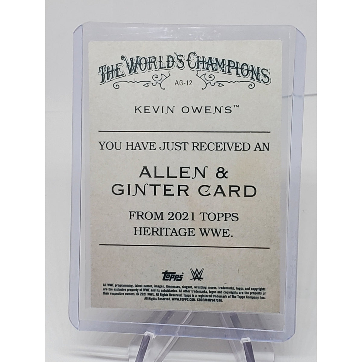 2021 Topps Heritage WWE #AG-12 Allen & Ginter Kevin Owens