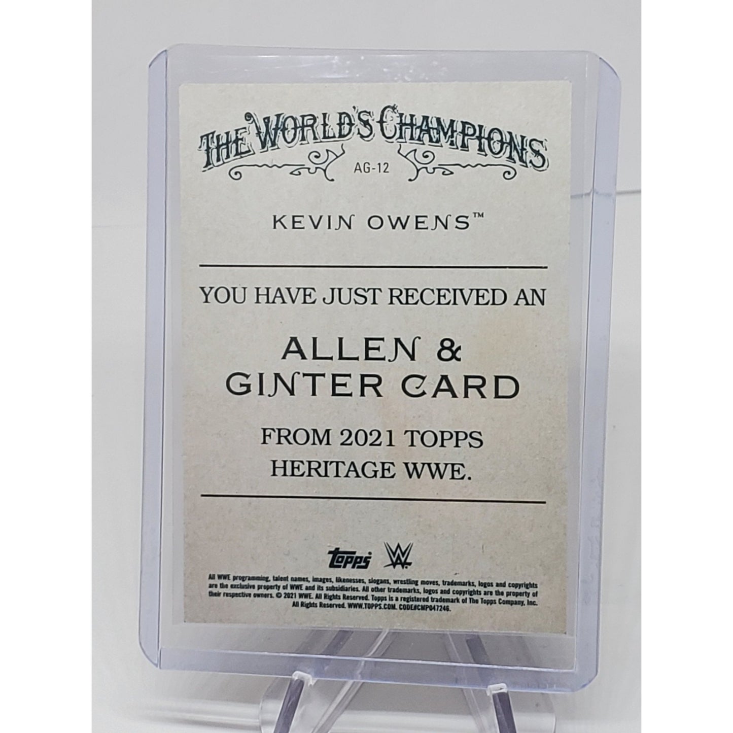 2021 Topps Heritage WWE #AG-12 Allen & Ginter Kevin Owens