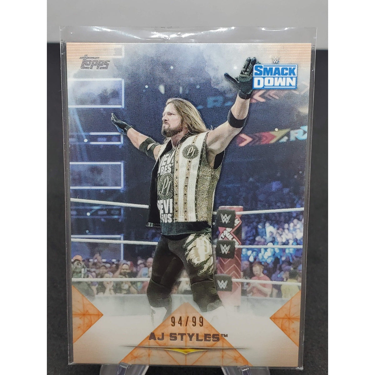 2020 Topps WWE Undisputed AJ STYLES Base Orange Parallel /99 SmackDown