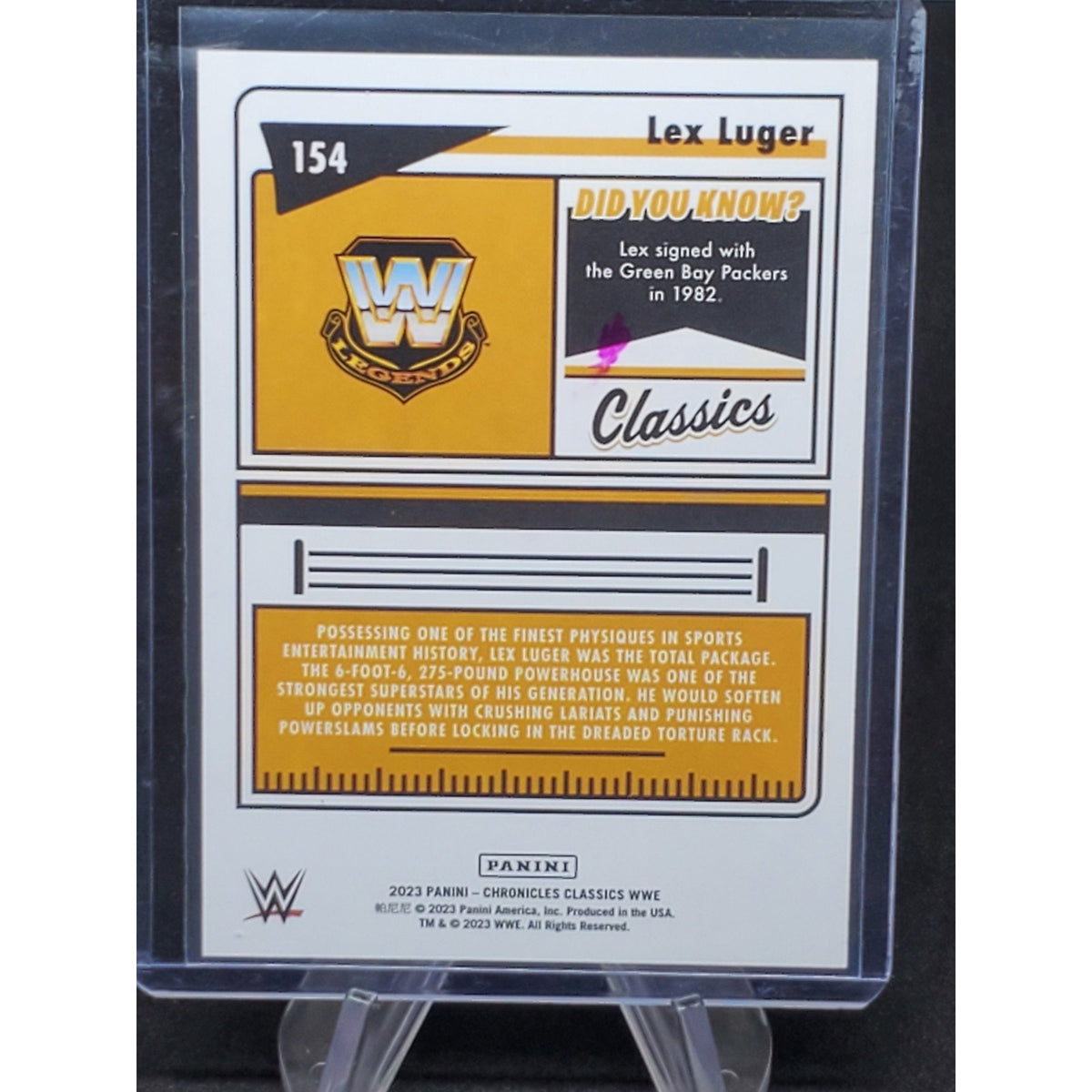 LEX LUGER 2023 CLASSICS HOLO SILVER #154 SP WWE #09/25 MINT