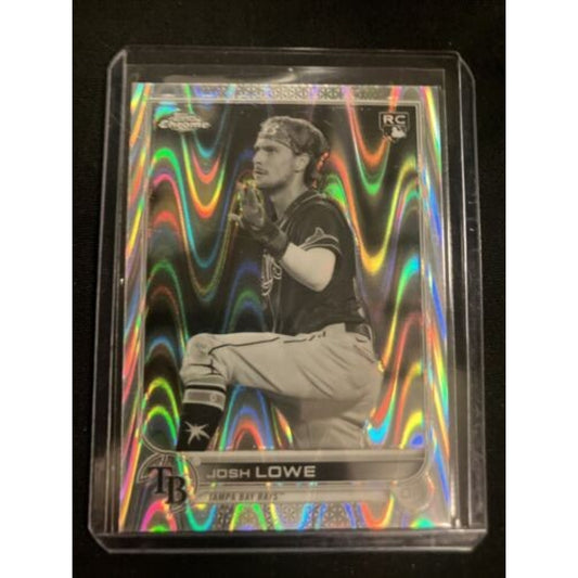 2022 Topps Chrome - Josh Lowe RC - Black & White Raywave - Tampa Bay Rays Ne