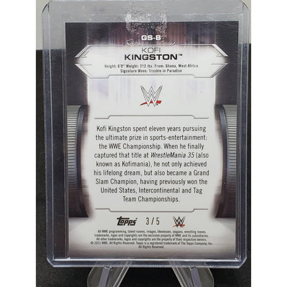 Kofi Kingston 2021 Topps WWE Undisputed Black # /5 GS-8