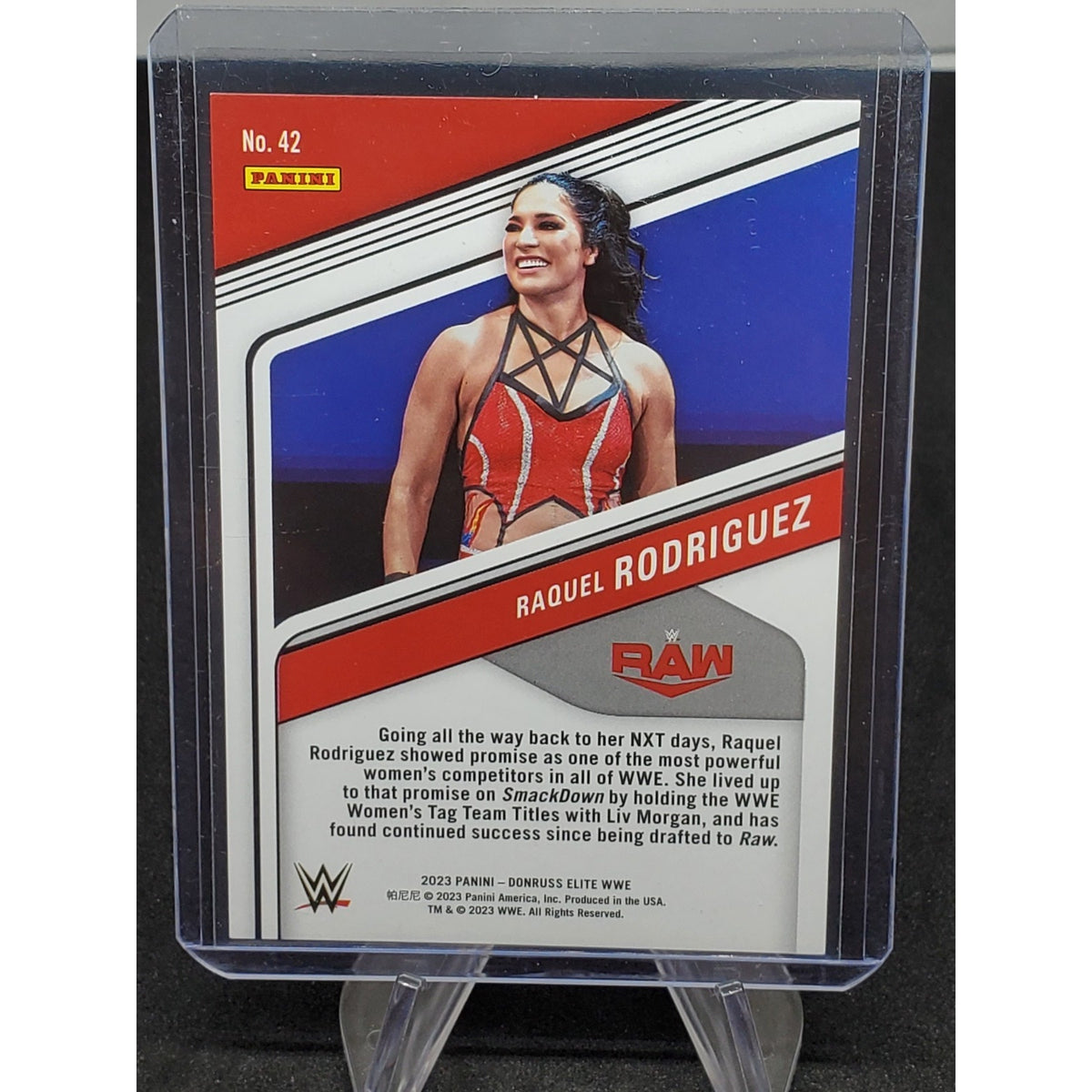 Panini 2023 Donruss Elite WWE Raquel Rodriguez Purple Parallel /99 # 42