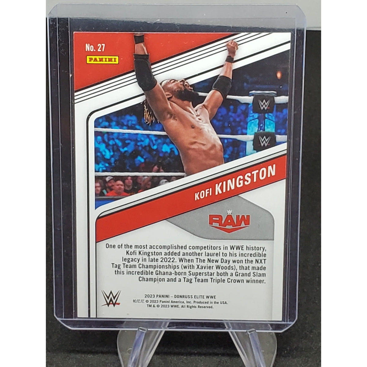 Kofi Kingston 2023 Donruss Elite /80 WWE Wrestling #27 Blue Status New Day RAW