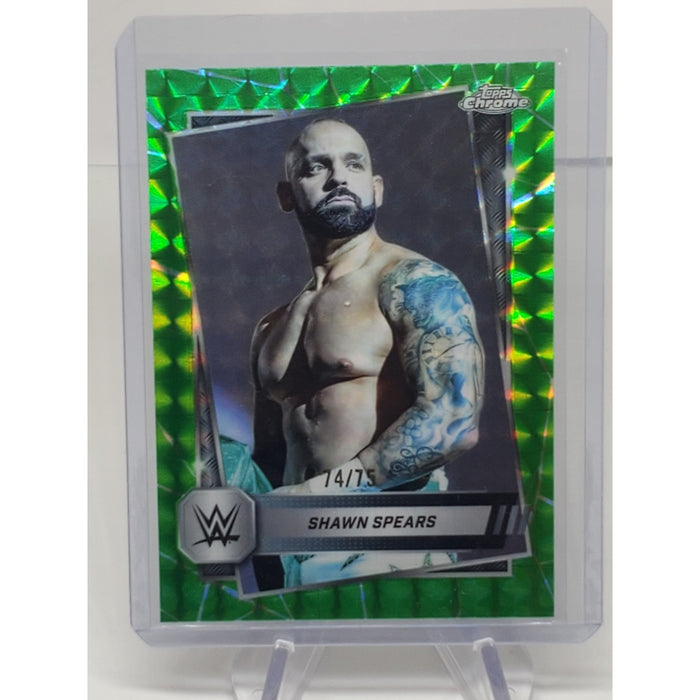 2025 Topps Chrome WWE SHAWN SPEARS Green Geometric Refractor /75 SP NXT