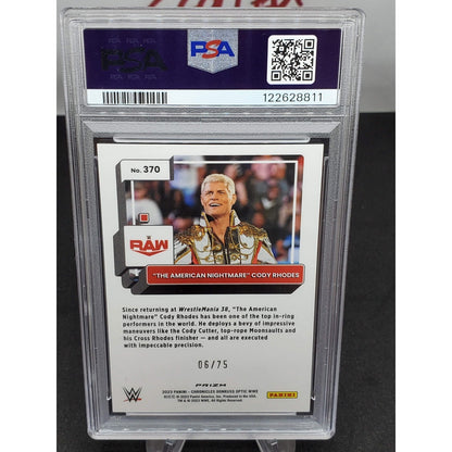 2023 Panini Chronicles WWE Donruss Optic Cody Rhodes #370 PSA 9 Green Prizm /75