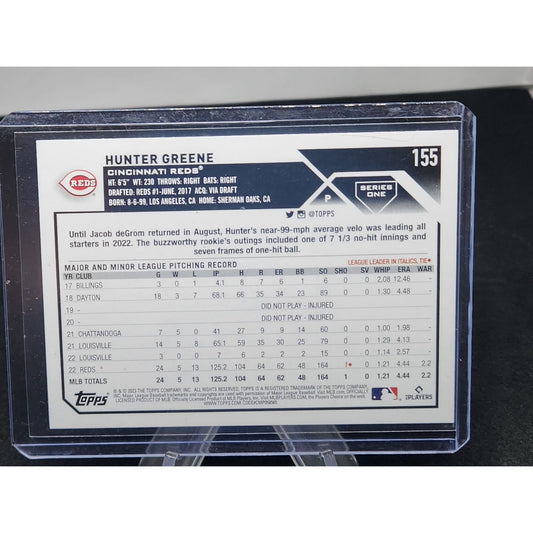 Hunter Greene 2023 Topps #155 Royal Blue Cincinnati Reds