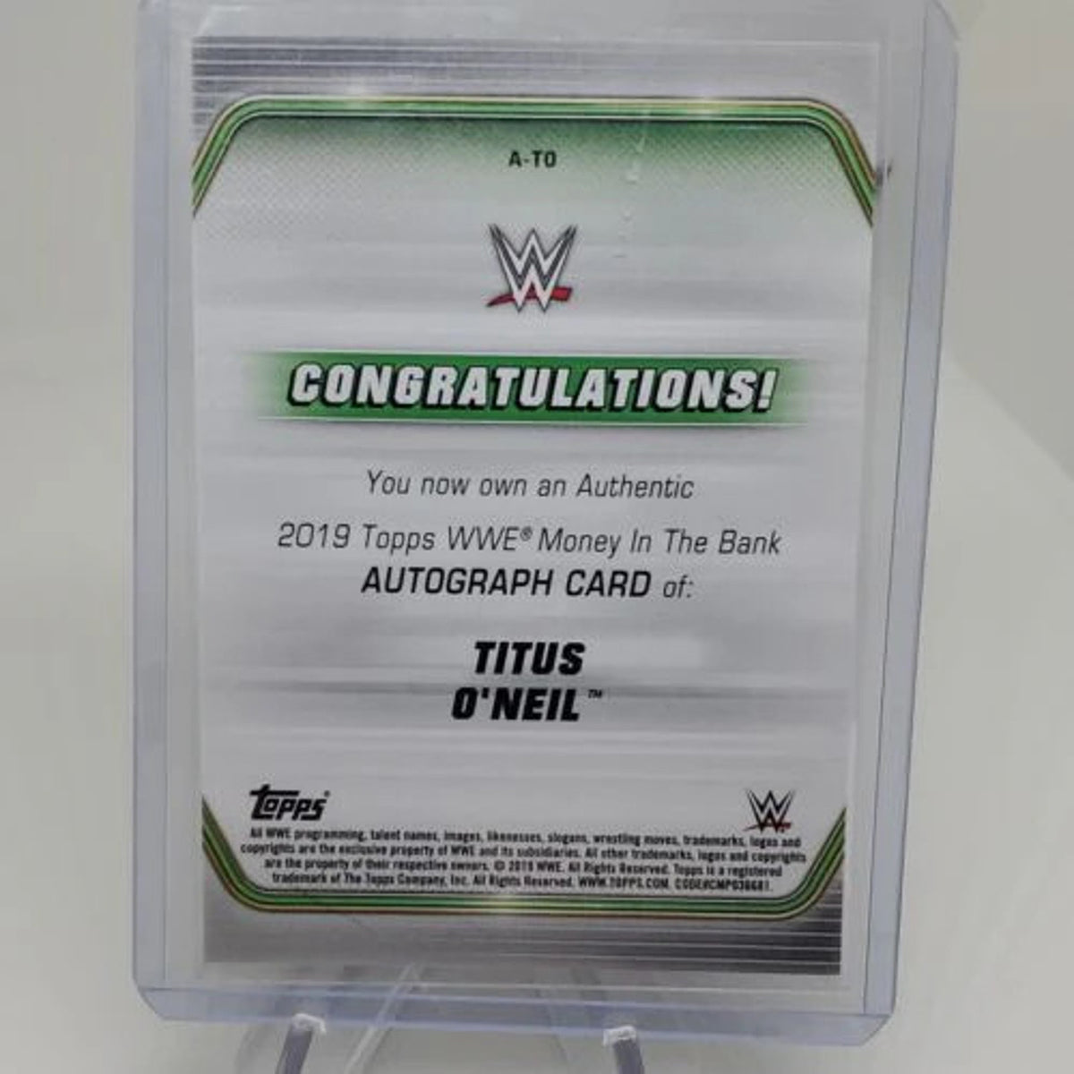 2019 Topps WWE Money In The Bank Auto Autograph #D /199 TITUS O'NEAL