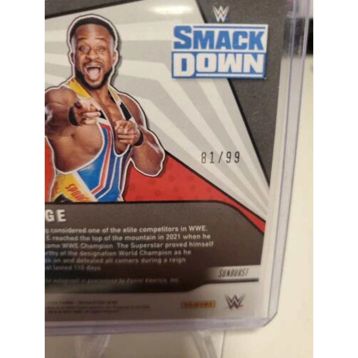 BIG E - 2022 PANINI REVOLUTION WWE SUNBURST AUTO #81/99 NEWDAY