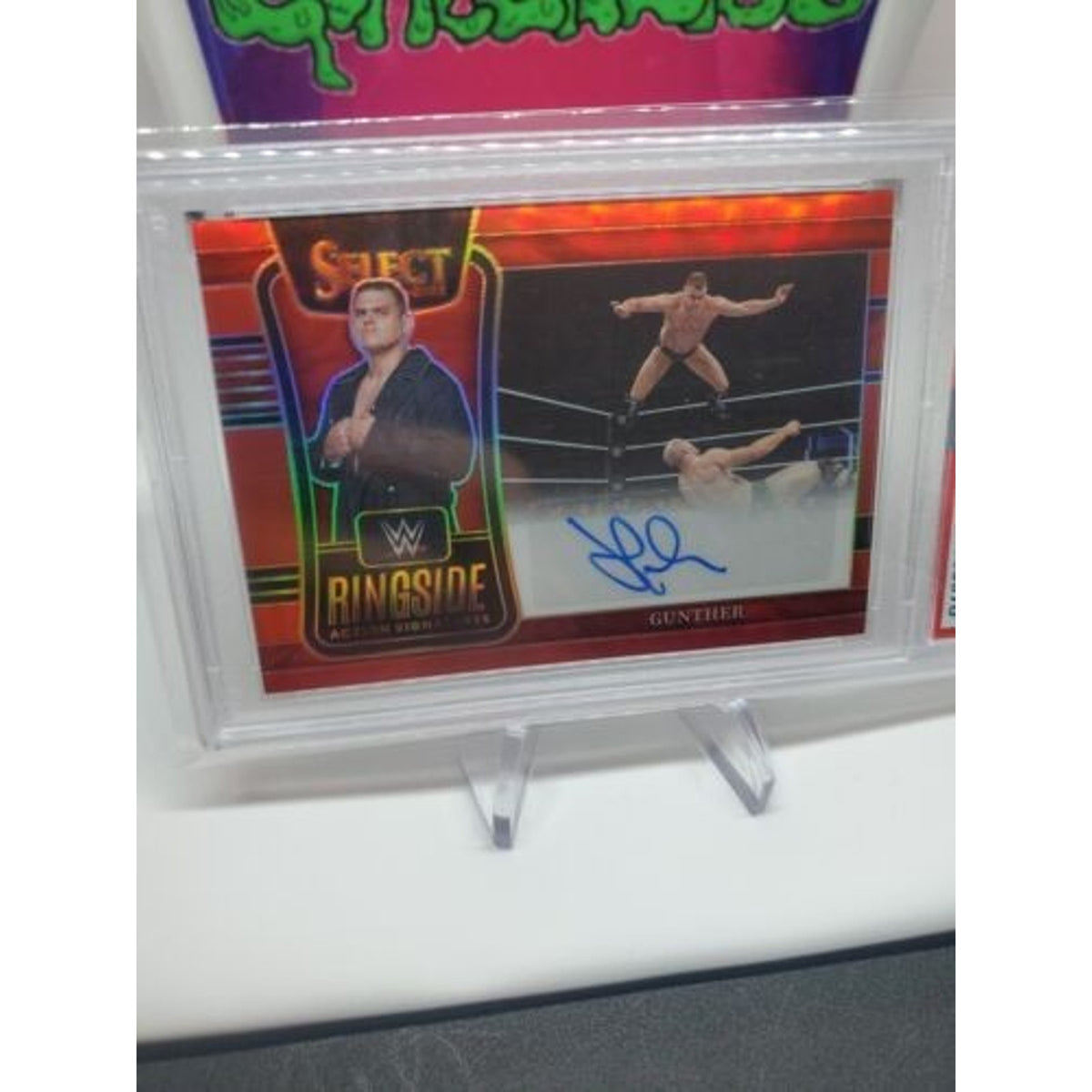 2022 Panini Select WWE Red Prizm /99 Gunther RA-GTH AUTO PSA 9 Pop 1