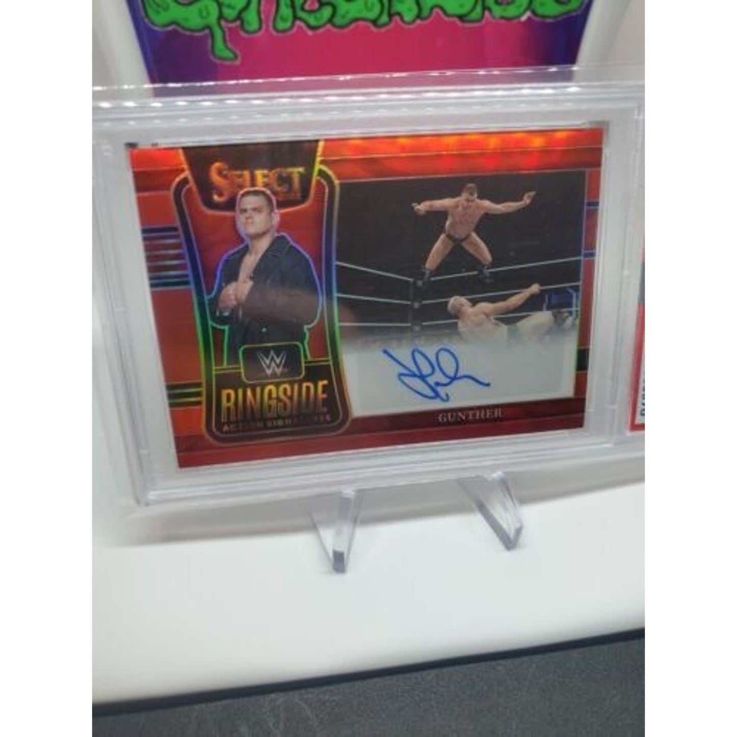 2022 Panini Select WWE Red Prizm /99 Gunther RA-GTH AUTO PSA 9 Pop 1