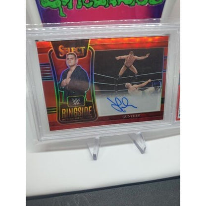 2022 Panini Select WWE Red Prizm /99 Gunther RA-GTH AUTO PSA 9 Pop 1