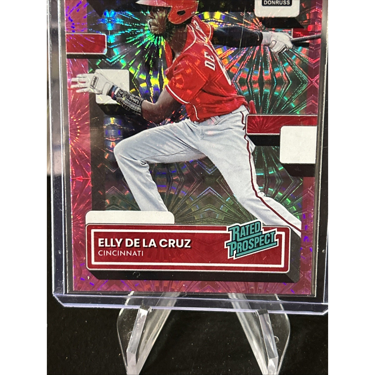 2022 Panini Donruss Rated Prospect Elly De La Cruz #RP-6 Pink Fireworks - Mint