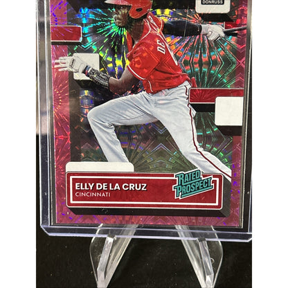 2022 Panini Donruss Rated Prospect Elly De La Cruz #RP-6 Pink Fireworks - Mint