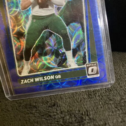 2021 Donruss Optic Zach Wilson Rated Rookie #202 Blue Scope Prizm Jets RC New