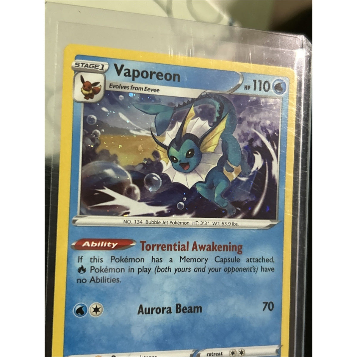 Vaporeon 030/185 Vivid Voltage COSMO Holo Promo Eevee Collection 2021 - Pack New