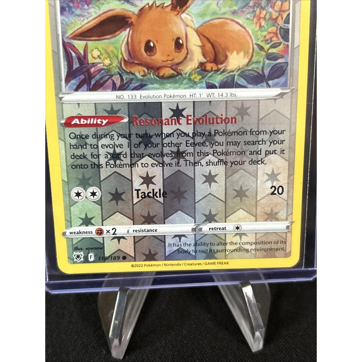 Eevee 119/189 Swsh10: Astral Radiance Reverse Holo - Pack Fresh New - Sleeved