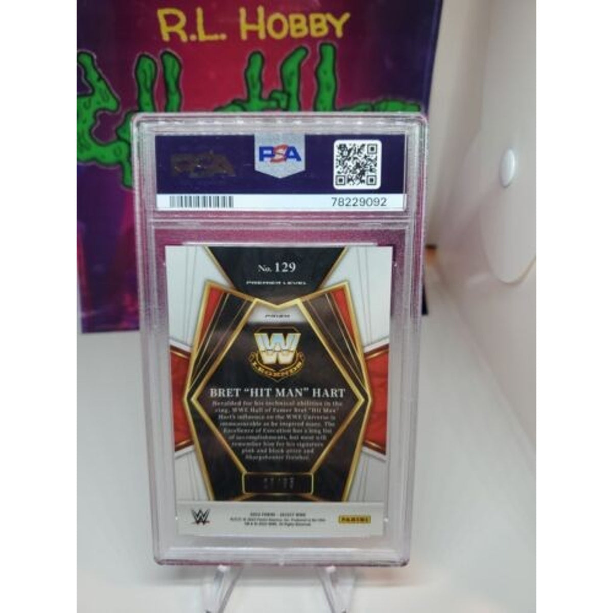 Bret Hitman Hart 2022 Select WWE Premier Level Orange /35 PSA 10 POP 1 FIRST ED