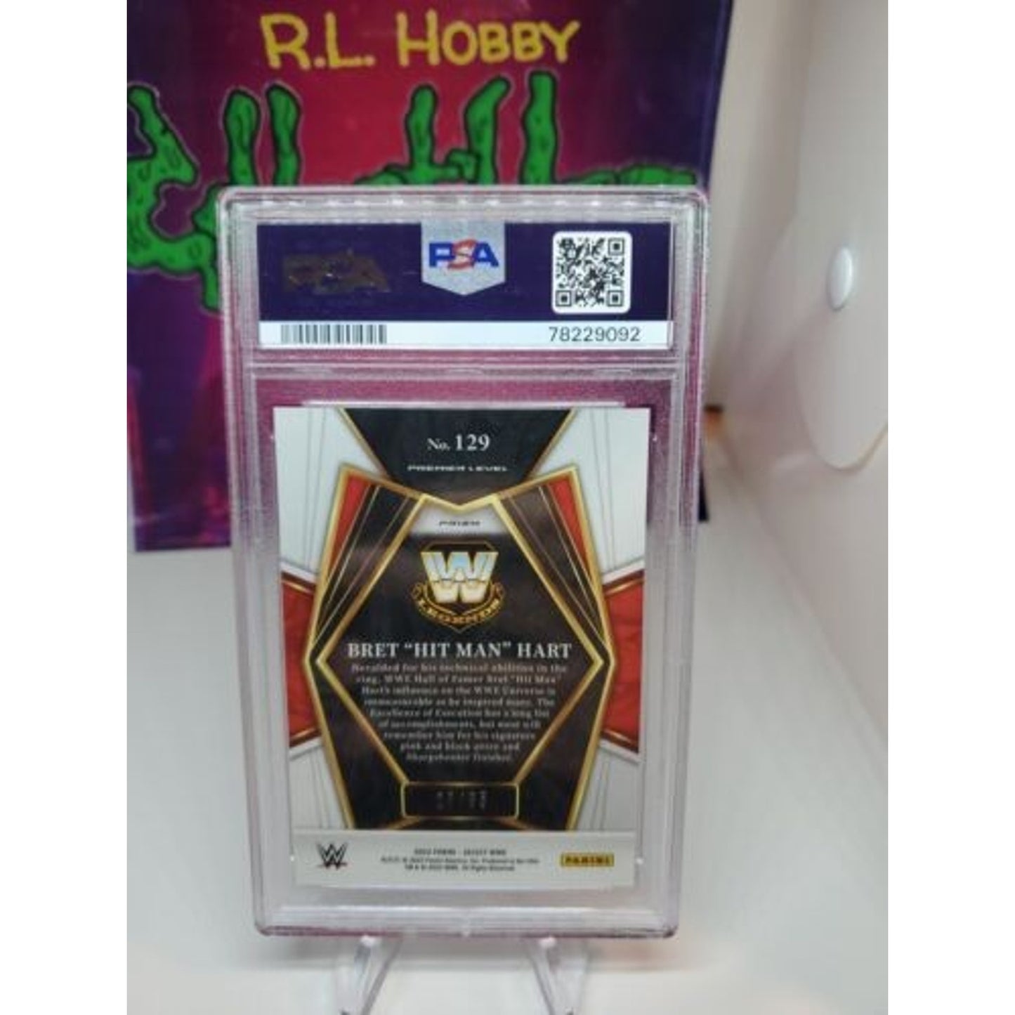 Bret Hitman Hart 2022 Select WWE Premier Level Orange /35 PSA 10 POP 1 FIRST ED