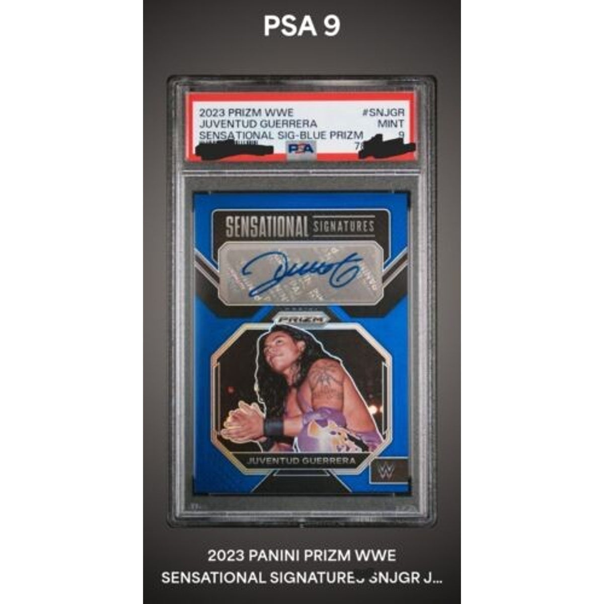 2023 Panini Prizm WWE Sensational Signatures Blue Juventud Guerrera /49 PSA 9