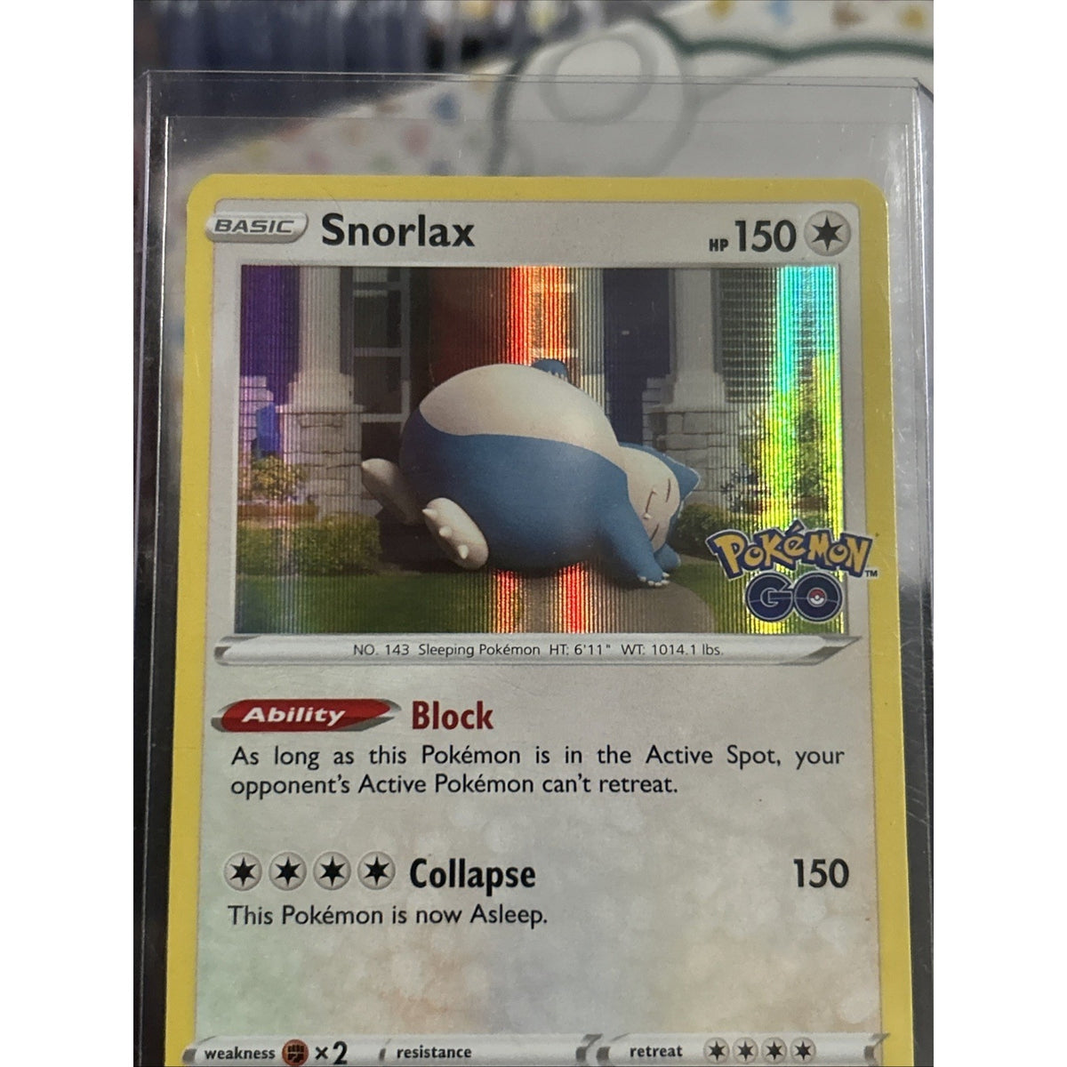 Pokémon TCG Snorlax Pokémon GO 055/078 Holo - Top Loaded - Pack Fresh New