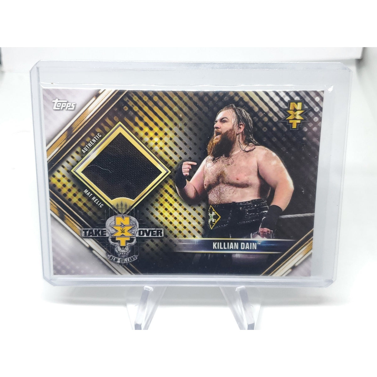WWE Killian Dain 2019 Topps RTWM Event Used NXT Takeover NOLA Mat Relic Card