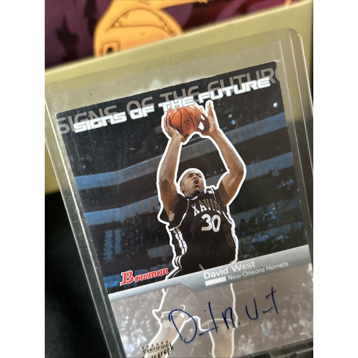 DAVID WEST 2003-04 TOPPS BOWMAN SIGNS OF THE FUTURE ON CARD AUTO RC