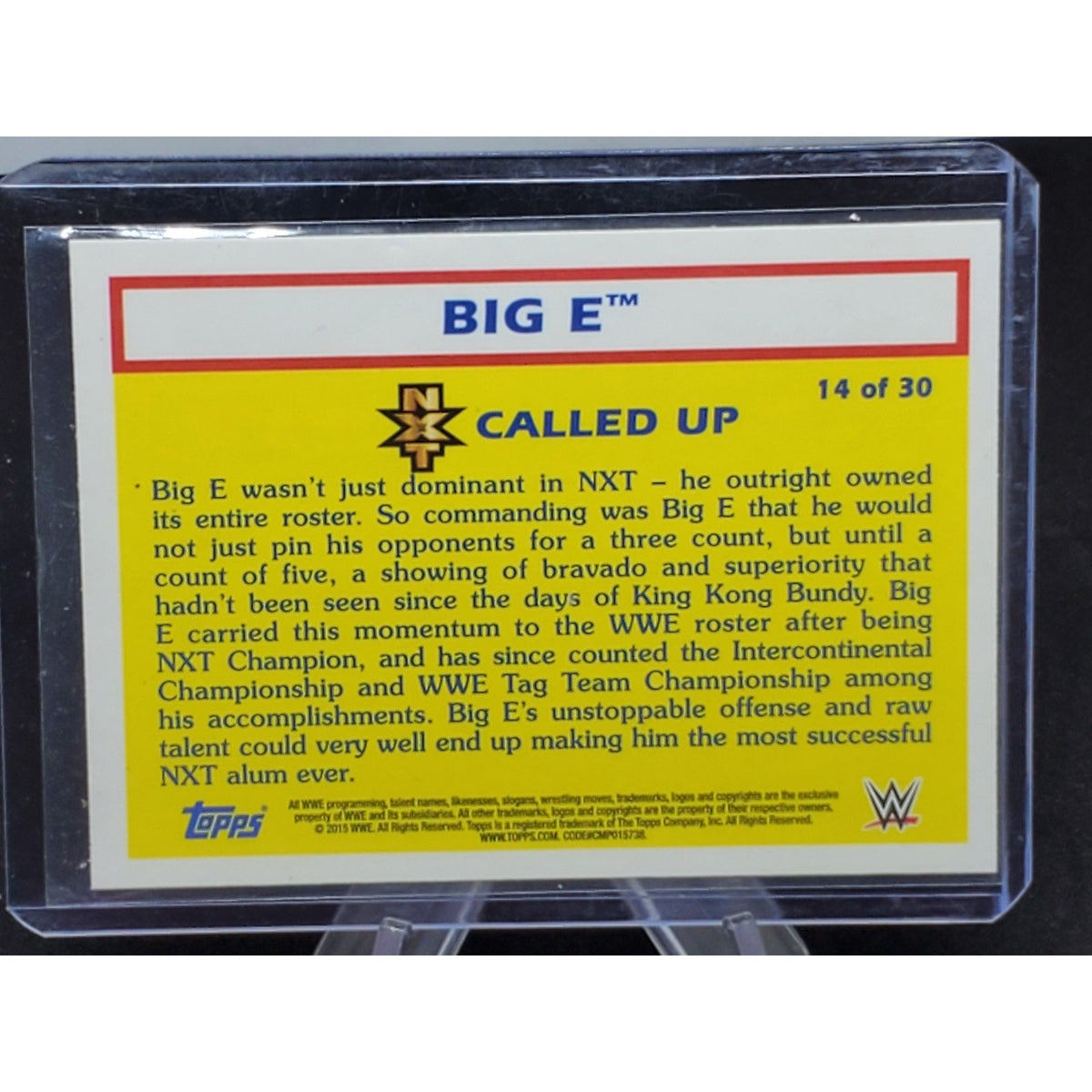2015 Topps WWE Heritage NXT Called Up #14 Big E