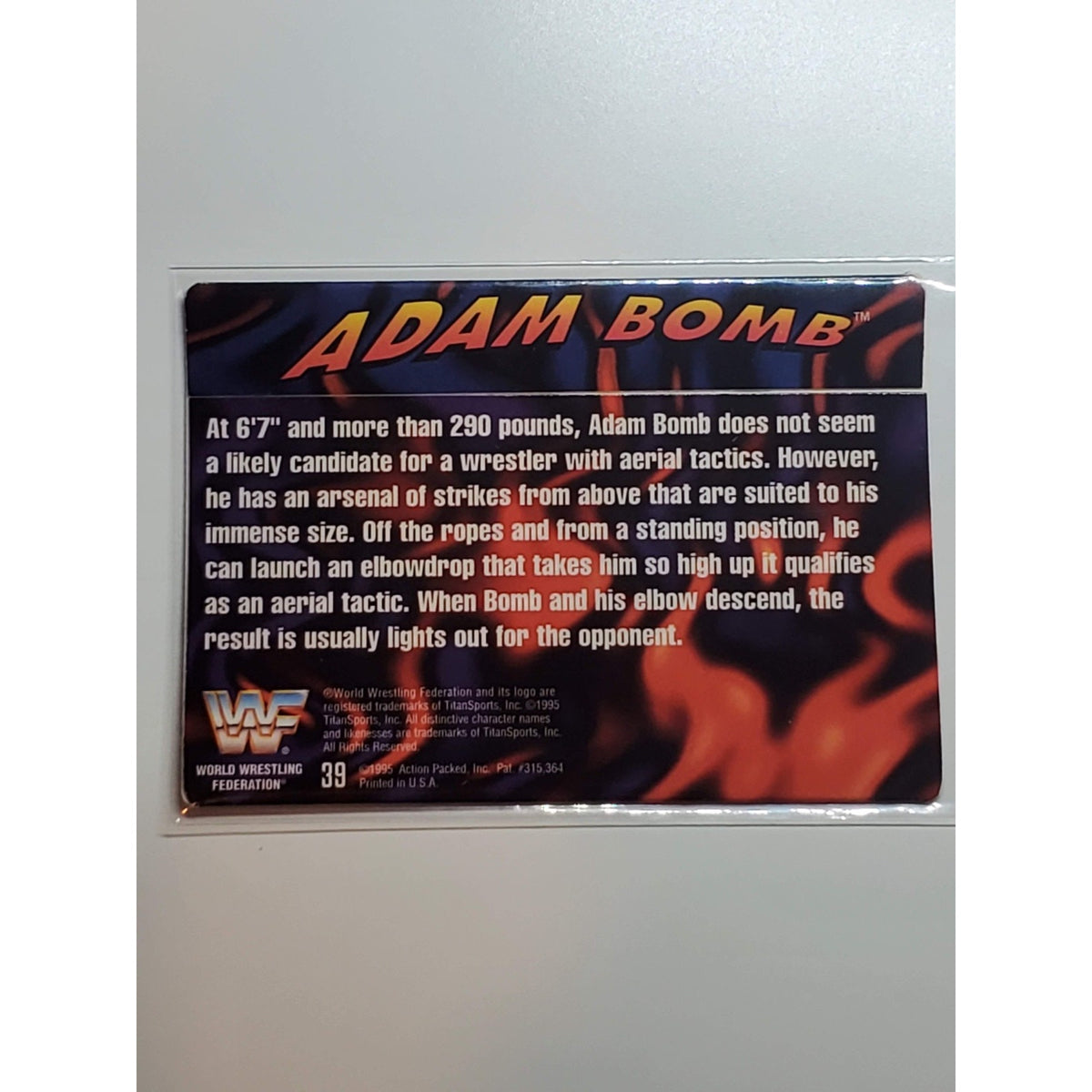 1995 Action Packed WWF - Adam Bomb #39 (RC)